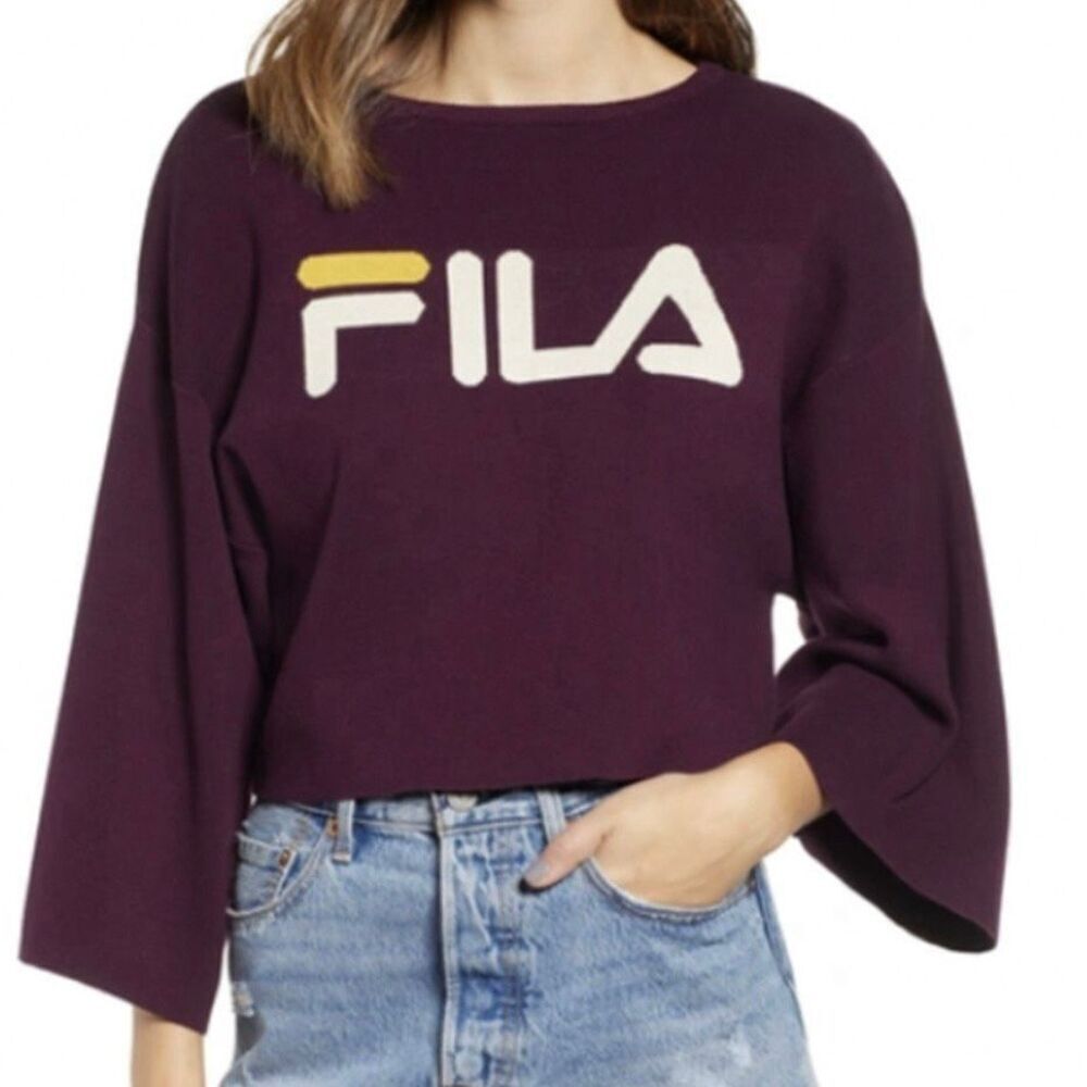 Fila Palmira cropped sweater burgundy size S
